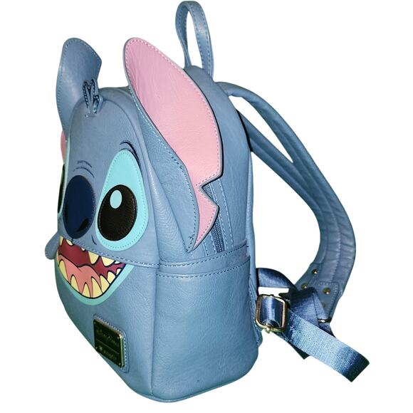 BLACK FRIDAY SALE Disney Parks Loungefly Stitch Backpack w/RARE LF Keyring EUC - Picture 6 of 15